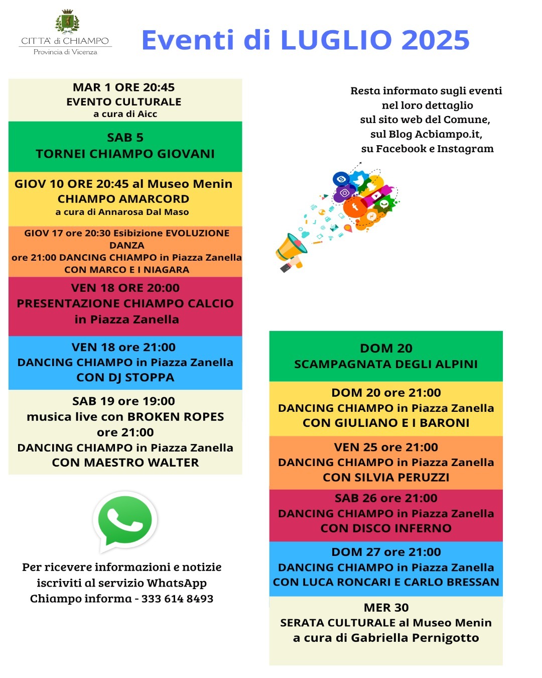 2025 eventi diluglio