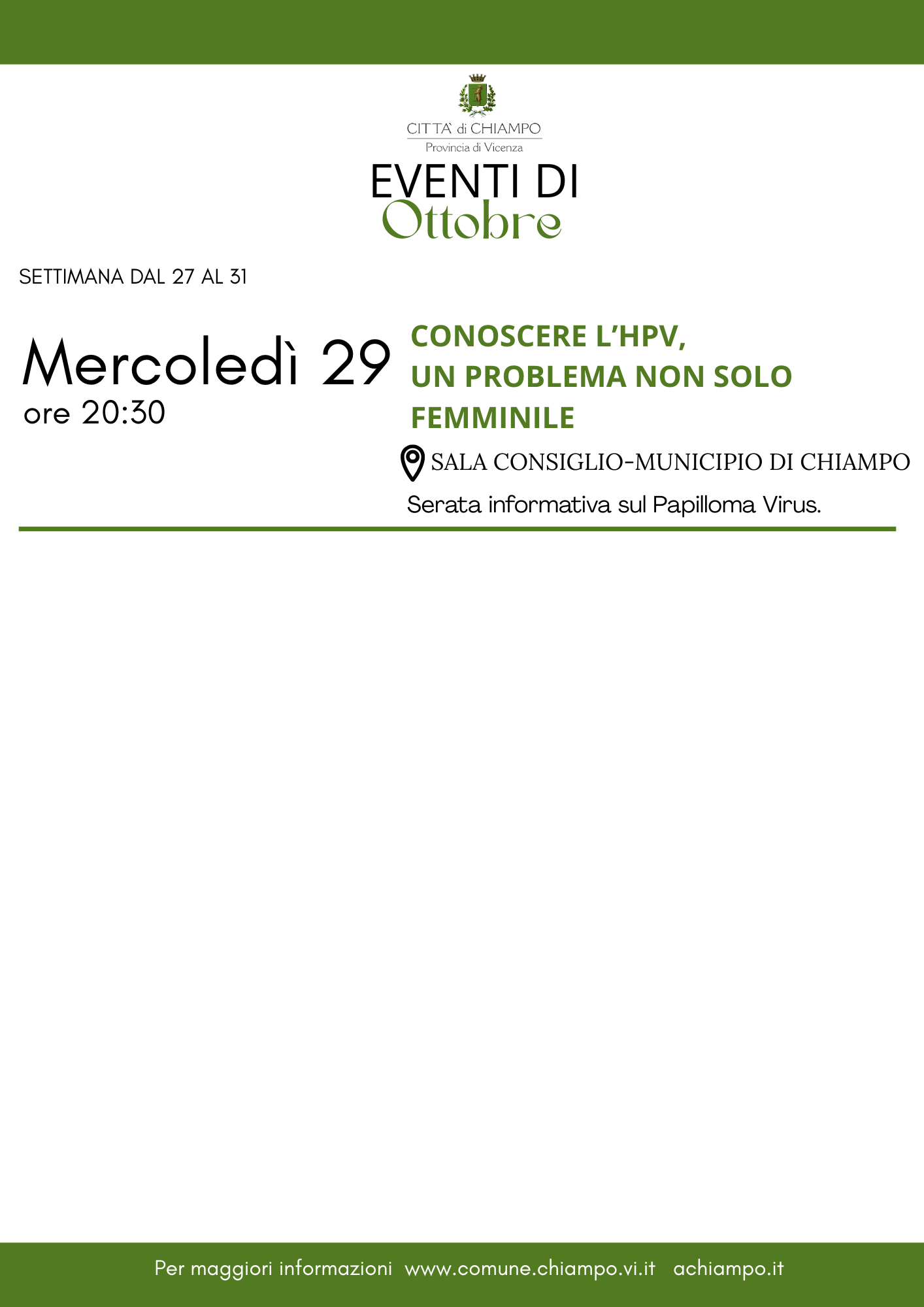 5 SETT DAL 27 AL 31