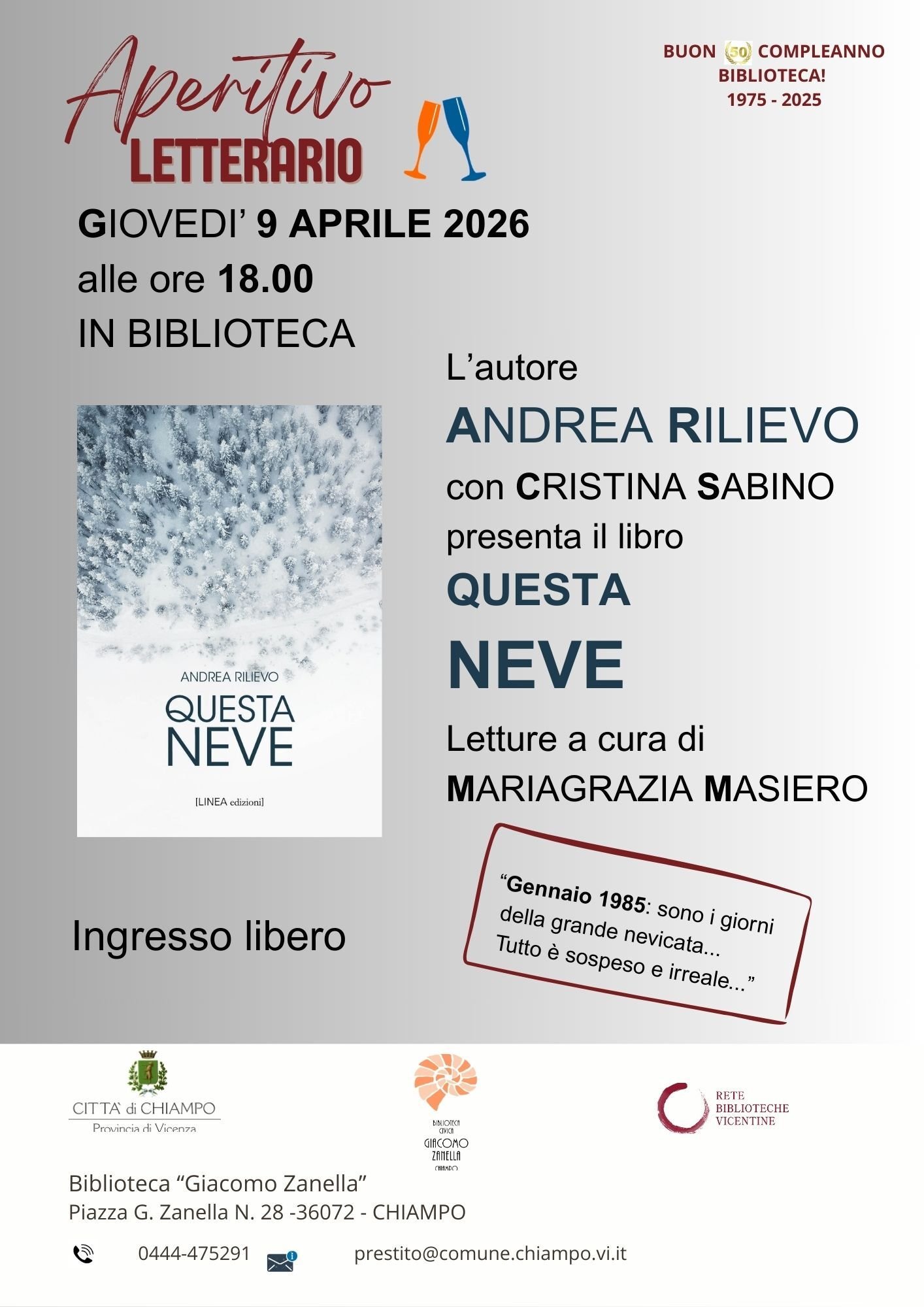 GIOVEDI’ 9 APRILE 2026 LOCANDINA